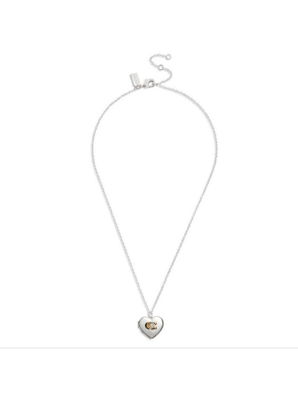 COACH WOMEN'S SIGNATURE HEART LOCKET NECKLACE - Picture 4 of 4